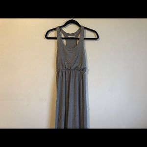 Black&white stripe racerback maxi dress